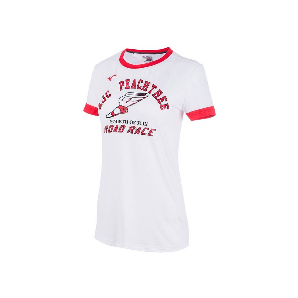 Mizuno Printable Short Sleeve Női Futópóló Fehér CFS432875